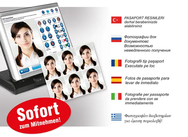 Passbild f&uuml;r verschiedene L&auml;nder